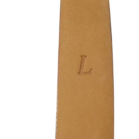 NORDSTROM Italian Calfskin Leather Covered Buckle Belt Women's L - Made in USA - Picture 6 of 7